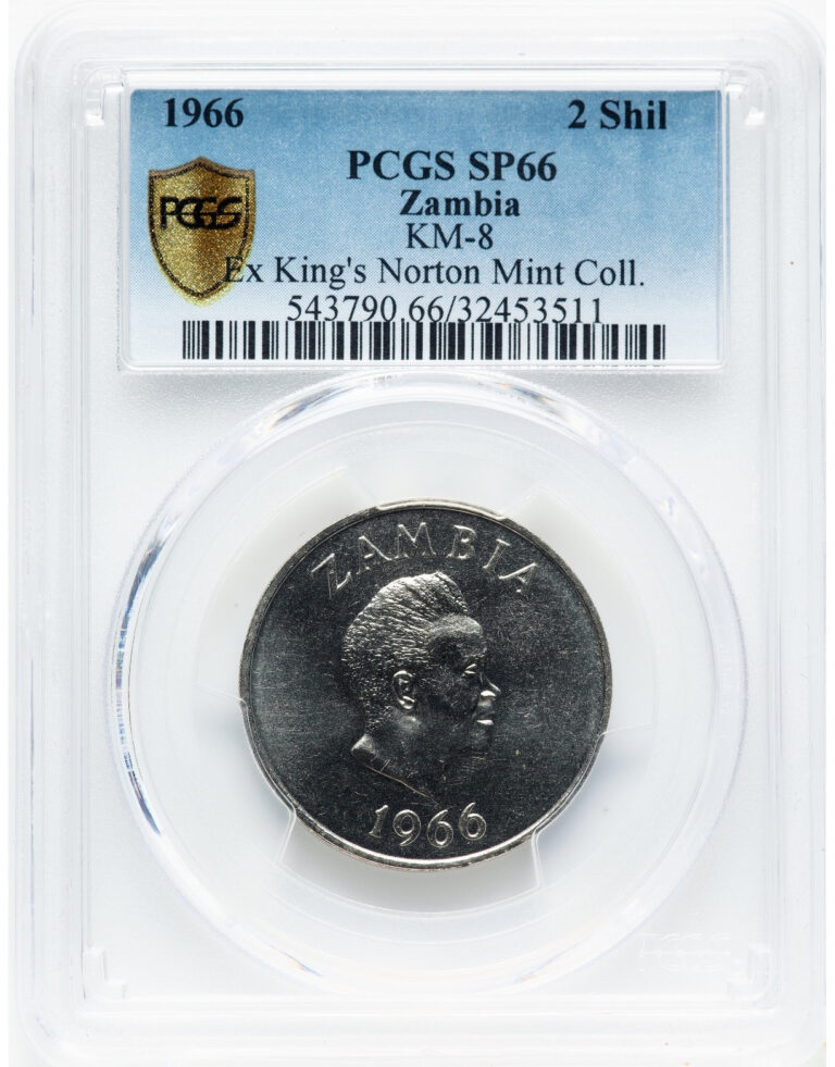 Read more about the article Zambia Republic Specimen 2 Shillings 1966 SP66  KM8 Ex King’s Norton Collection