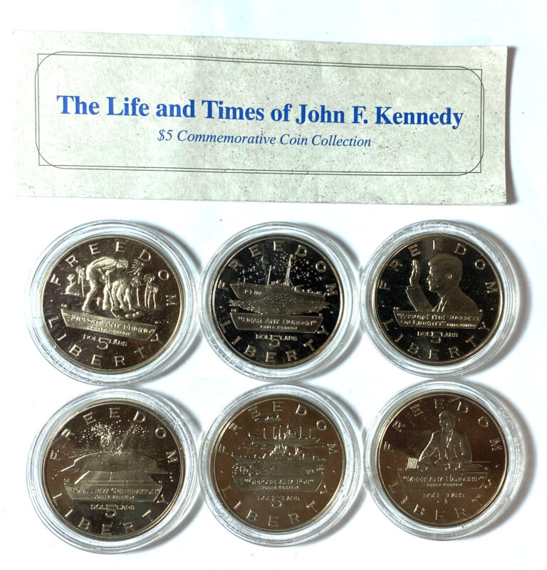 Read more about the article 1995 Marshall Islands $5 Life and Times  of John F Kennedy 6 Coin Set
