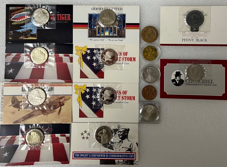 Read more about the article 15 COMMEMORATIVE COINS-MARSHALL ISLANDS-CROWNS-MILITARY-PLANES-SPACE-JOHN WAYNE