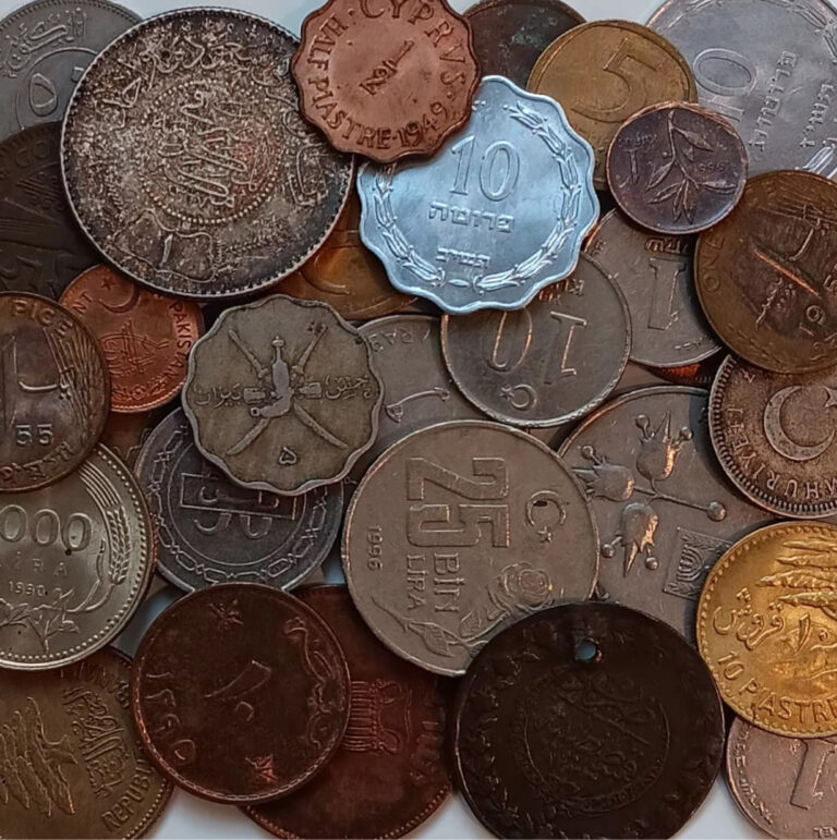 Read more about the article Middle East 30 Coin Lot: Lebanon Saudi Arabia Pakistan Cyprus Oman Turkey Israel