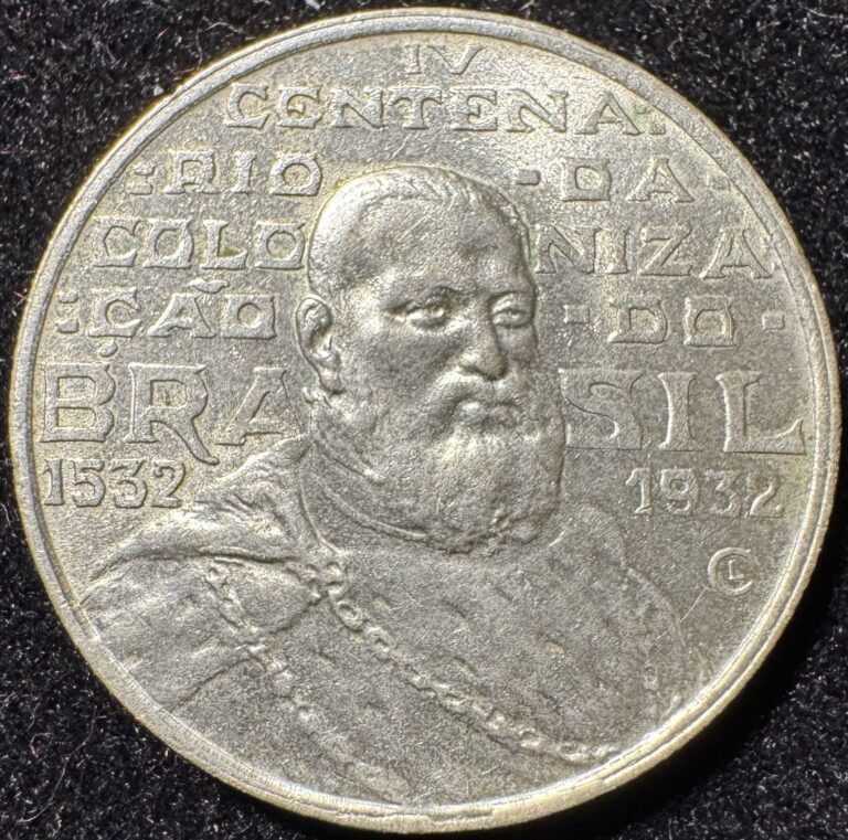 Read more about the article 1932 Brazil 2000 Reis Silver 400th Anniversary of Colonization