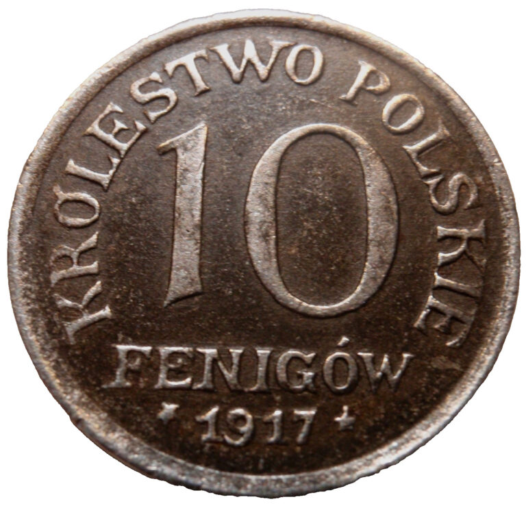 Read more about the article 10 Fenigow 1917 FF Poland Y#6 iron coin Germany occupation 10 Fenigów Stuttgart