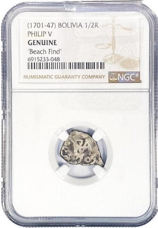 Read more about the article 1701-47 Bolivia 1/2 R – Philip V “Beach Find”