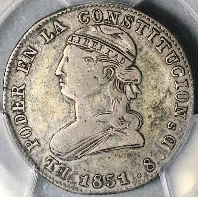 Read more about the article 1851 PCGS VF 20 Ecuador 2 Reales Quito Mint Liberty Head Coin Pop 2/1 (25100101D