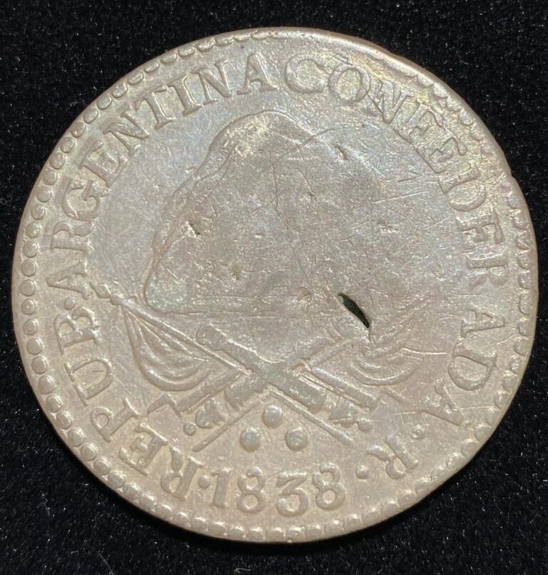 Read more about the article SCARCE Argentina La Rioja 1838 R 8 Silver Reales [Medal Rotation]