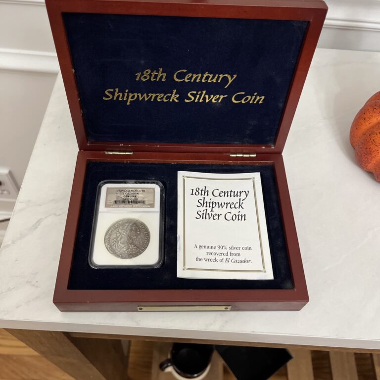 Read more about the article 1783 MO FF Mexico 8R El Cazador NGC Shipwreck Silver Coins