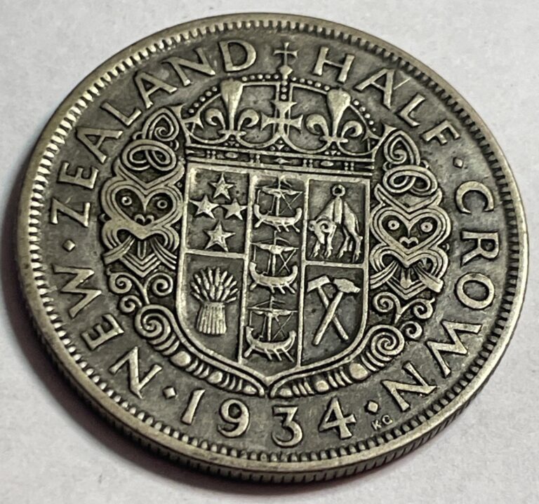 Read more about the article 1934 New Zealand 1/2 crown silver coin