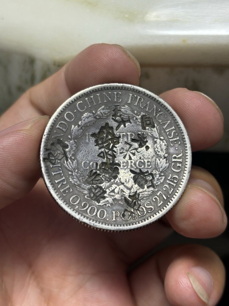 Read more about the article 1887 French Indo China Silver Coin 1 Piastre Chopmarked