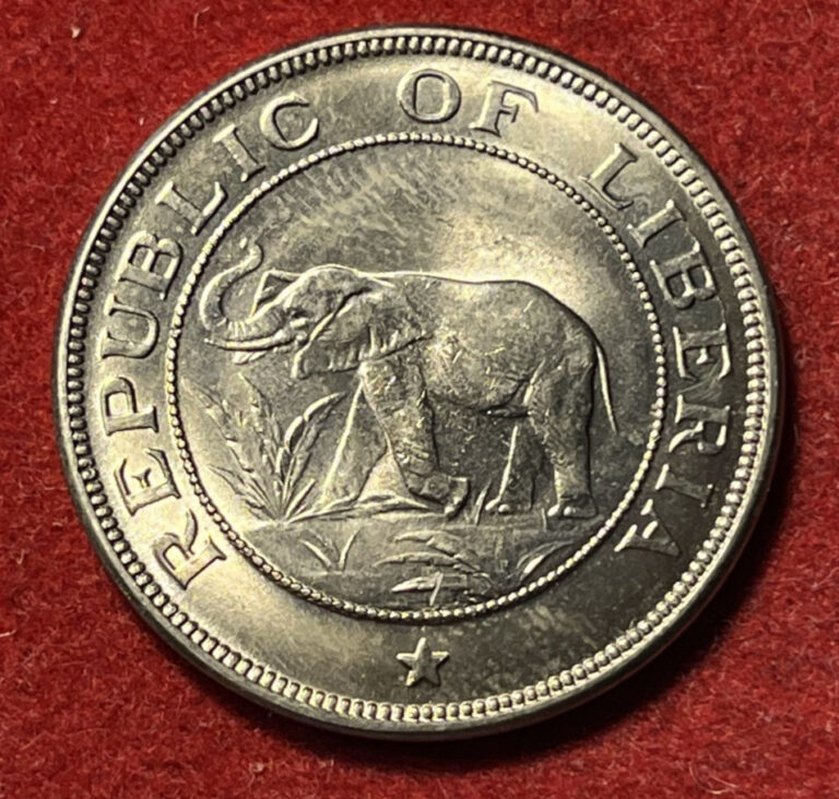 Read more about the article Liberia 2 Cents 1941 UNC Copper-Nickel Coin KM#12a T8554