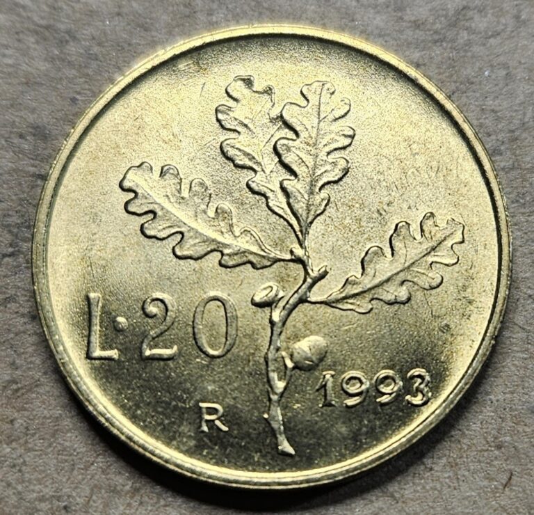 Read more about the article Italy 20 Lire – 1993 – Aluminum Bronze – KM# 97.2 – Italian Coin – World Coin