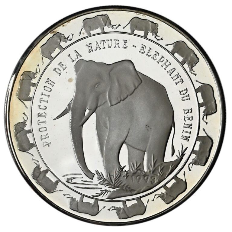 Read more about the article BENIN 6000 Francs 1993 Silver Proof ‘Protection of Nature – Elephant’