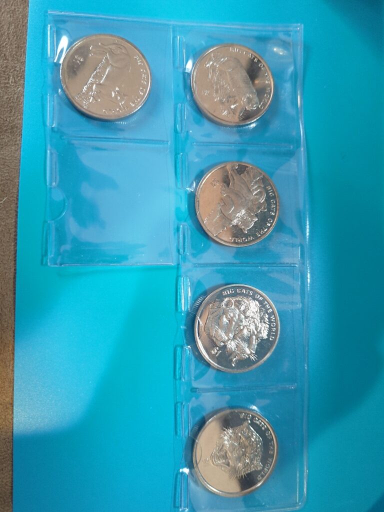 Read more about the article Sierra Leone Set Of 5 Coins 1 Dollar 2001 Big Cats Of The World
