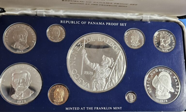 Read more about the article 1978 Panama GEM Proof Set 5.8 oz Silver 9 Coins Box COA