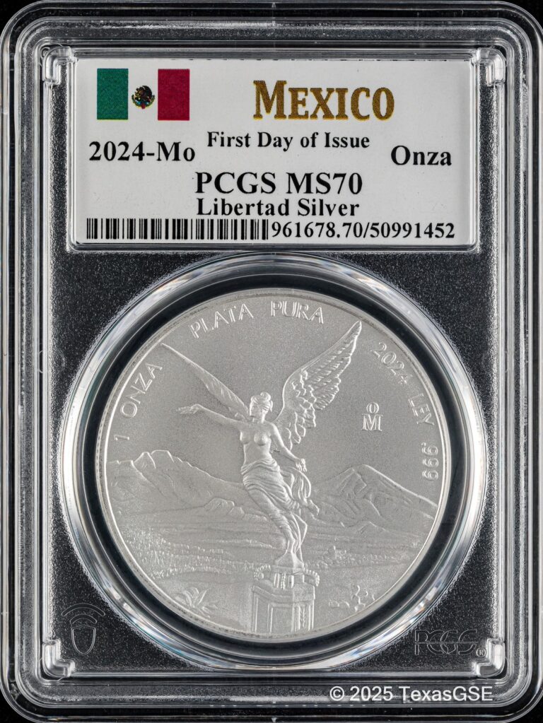 Read more about the article 2024 Mexico Onza Silver Libertad .999 Silver 1oz Coin PCGS MS70 FDI