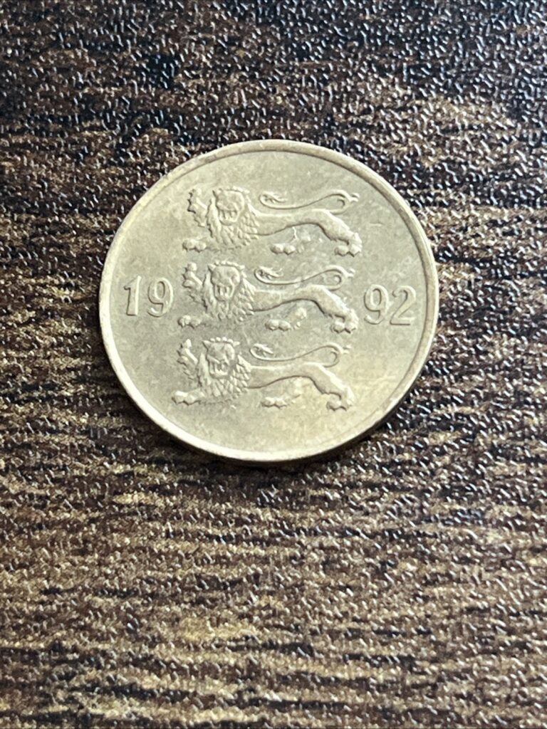 Read more about the article 1992 Estonia 20 Twenty Senti 3 Lions Beautiful Actual Coin TB8683*