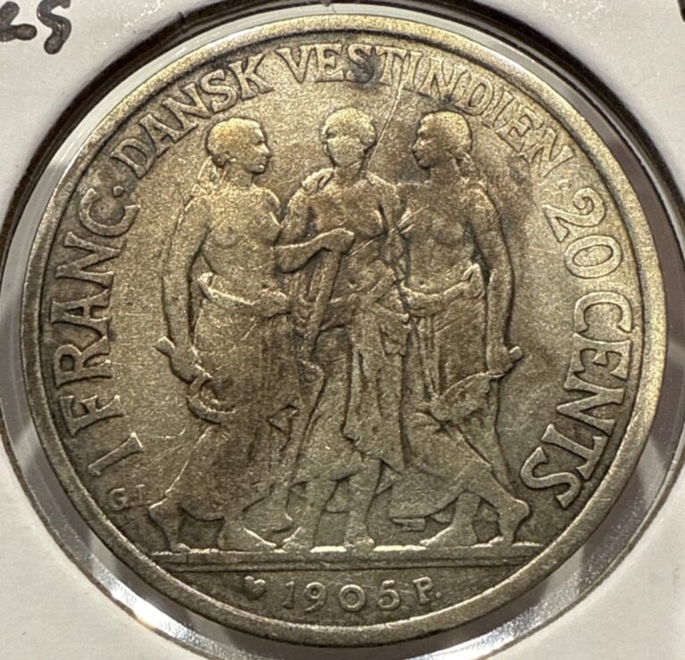 Read more about the article 1905 20 Cent Danish West Indies Silver Twenty Cents Coin