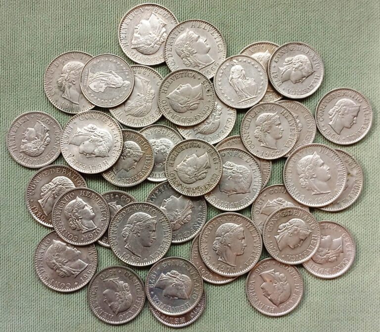 Read more about the article SWISS COINS LOT OF 38  HIGH GRADES   SEE PICS