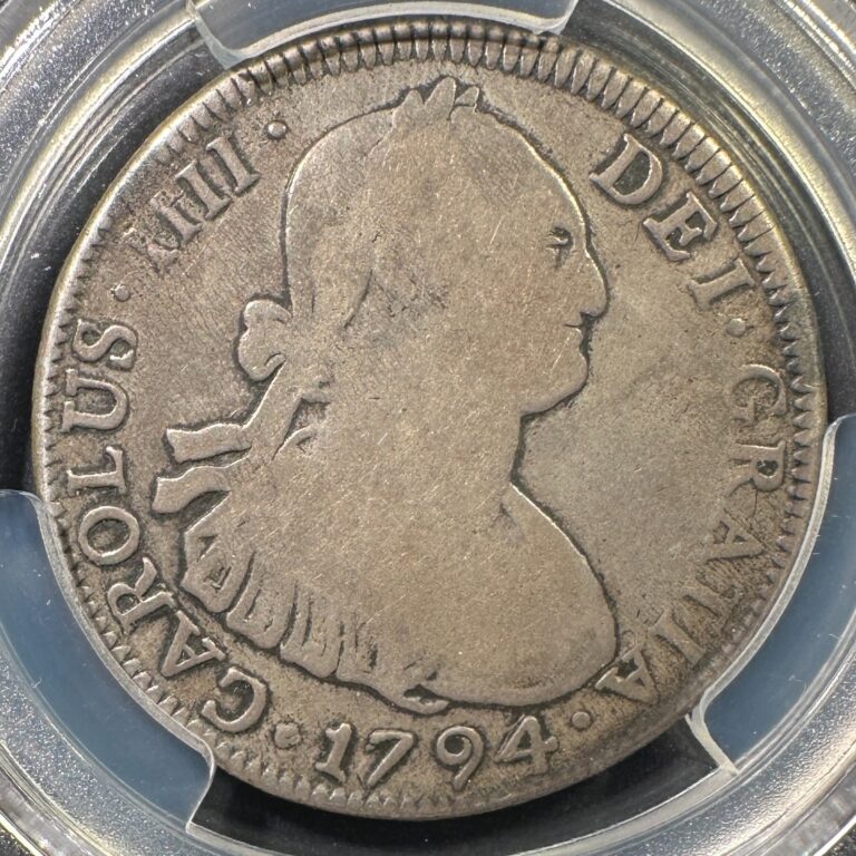 Read more about the article 1794 Santiago Chile 4 Reales Silver Rare Charles IV PCGS VG-10 Original