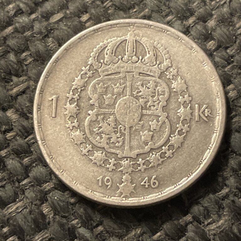 Read more about the article 1946 Sweden Silver One Krona Coin