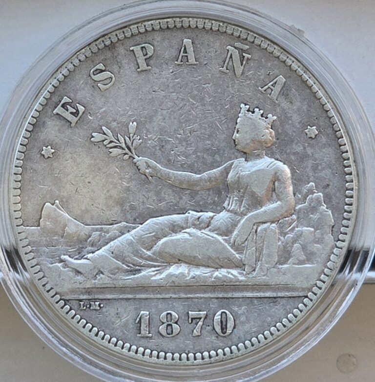 Read more about the article Spain 1870 (70) SN-M 5 Pesetas Silver Coin