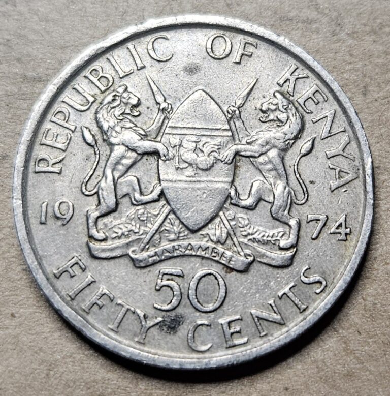 Read more about the article Kenya Fifty 50 Cents – 1974 – Copper Nickel Coin – KM# 13 – Africa