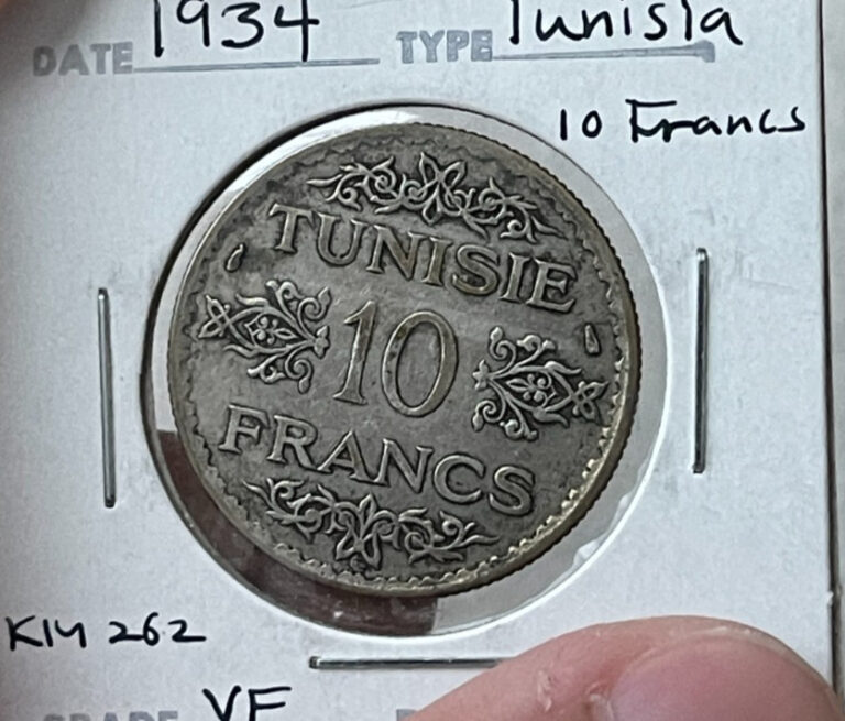 Read more about the article 1934 Tunisia 10 Francs – Silver L2