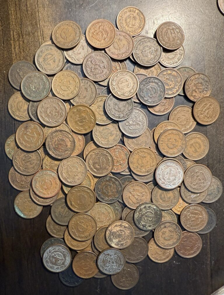Read more about the article A Lot Of 120 Mexican 1 Centavo Coins 1906 To 1948