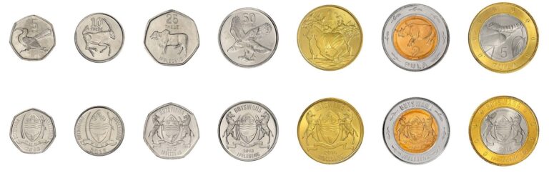 Read more about the article Botswana 5 Thebe – 5 Pula 7 Pieces Set  2013-2016  KM #31-37  Mint