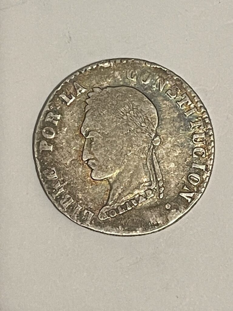 Read more about the article 1855 Bolivia 4 soles ; scarce PAZ head type