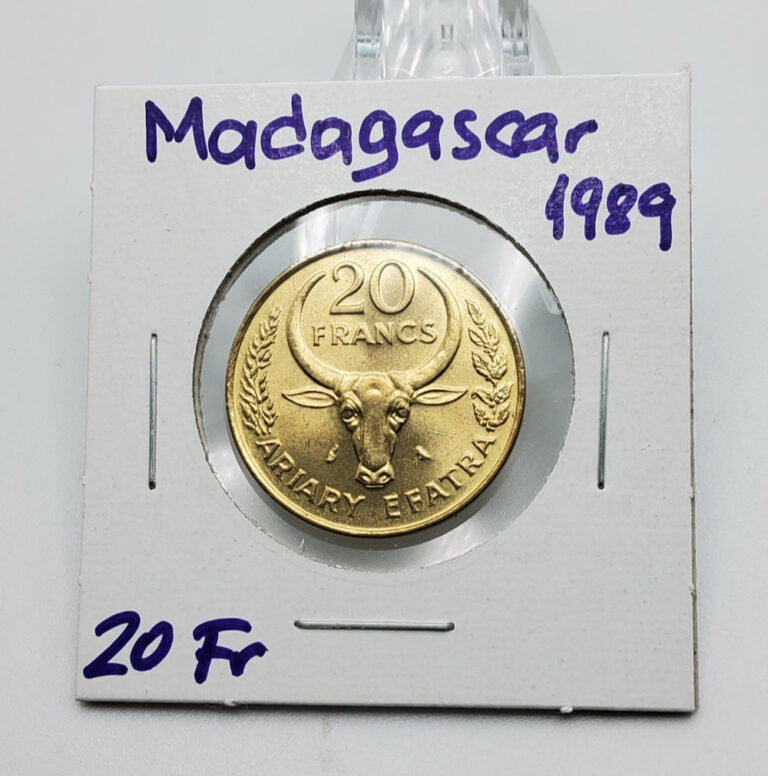 Read more about the article Madagascar coin KM# 12 ~  20 Francs 1989 ~ UNC