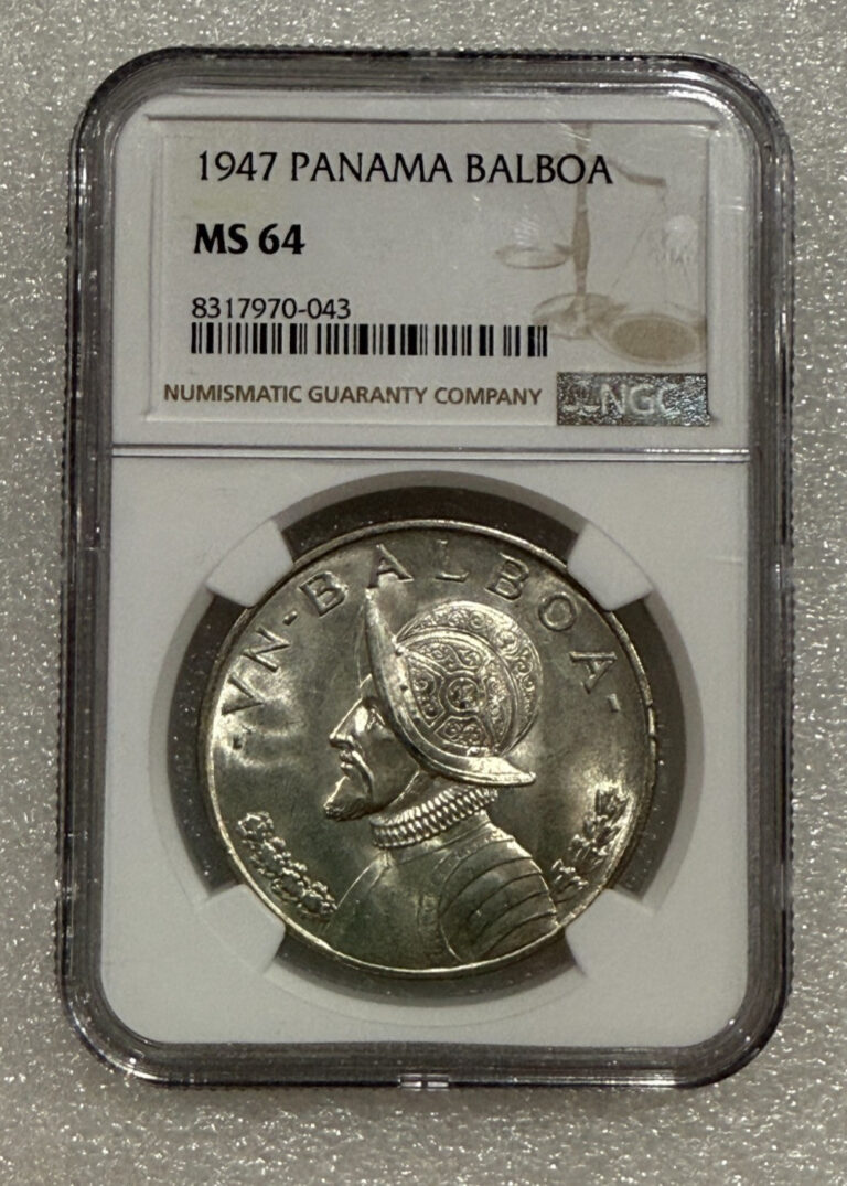 Read more about the article 1947 Panama Silver Balboa NGC MS 64  ~~ Amazing Luster ~~