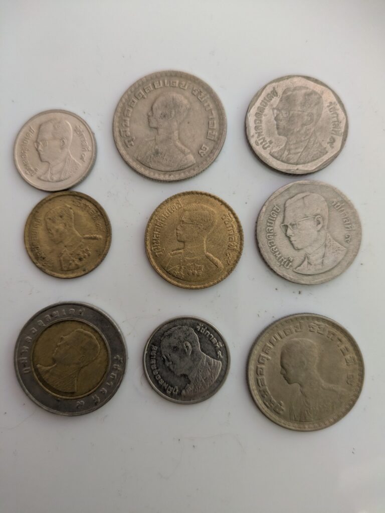 Read more about the article Thailand  Lot Of 9 Coins All Different Baht 10 Baht Satang