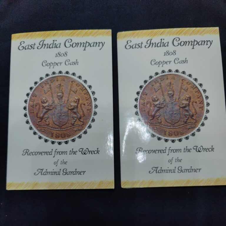 Read more about the article Lot of 2 -Shipwreck Coins 1808 East India Company 10 and 20 Cash – Admiral Gardner