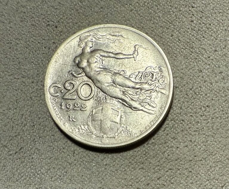 Read more about the article Italy 1922 R 20 Centesimi Coin