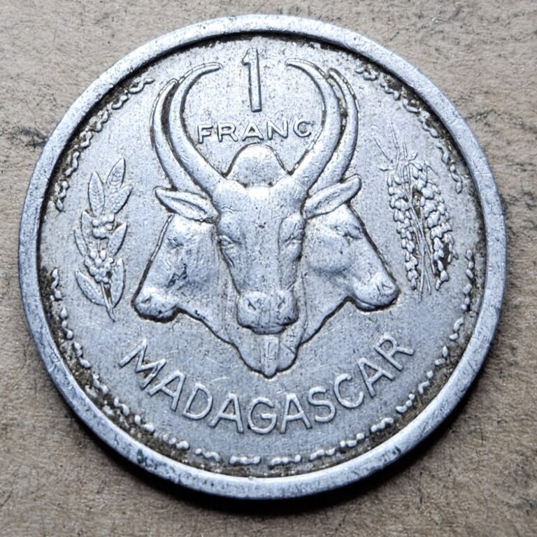 Read more about the article Madagascar 1 One Franc – 1948 – Aluminum Coin – KM# 3 – France – French