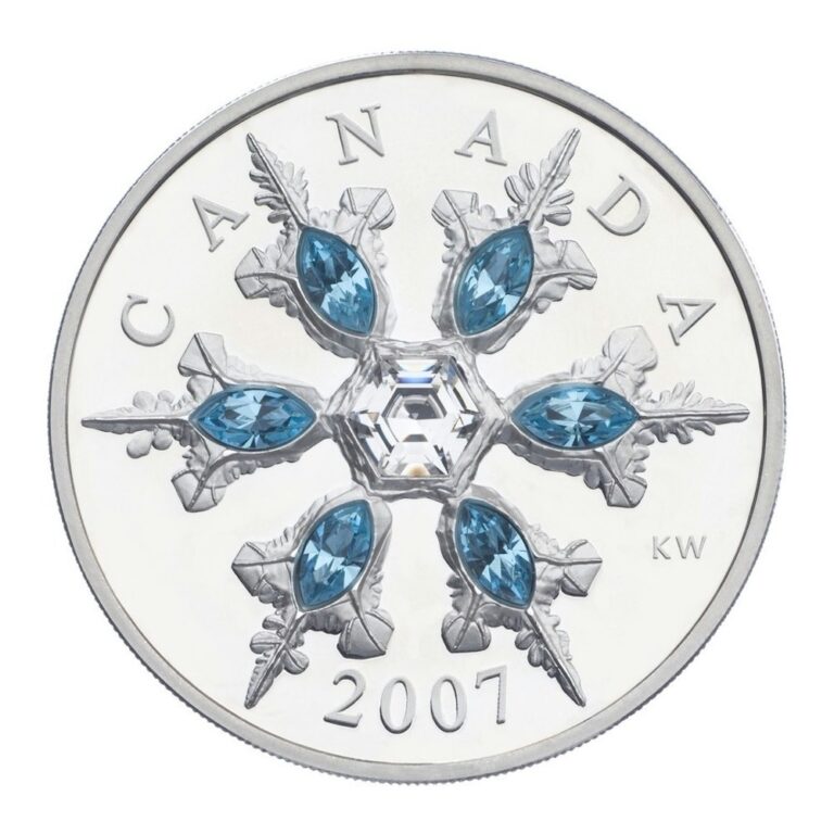 Read more about the article 2007 Canada $20 Fine Silver Coin – Blue Crystal Snowflake