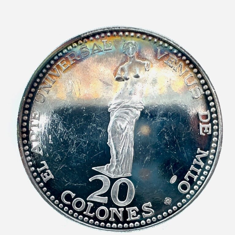 Read more about the article 1970 COSTA RICA Nude Venus of Milo .999 Proof Silver 20 COLONES Super Large Coin