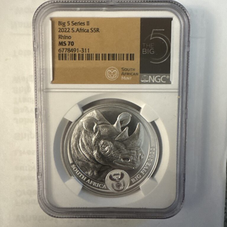 Read more about the article 2022 Chad S5000F 1oz Silver Coin Africa Big 5 Rhino