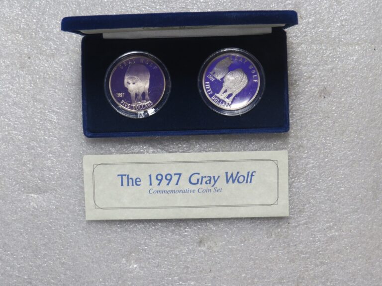 Read more about the article 1997 MARSHALL ISLANDS 2-COIN GRAY WOLF PROOF SET – 1 OZ SILVER