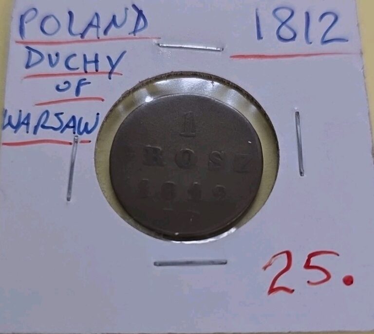 Read more about the article 1812 POLAND DUCHY OF WARSAW  1 GROSZ COIN