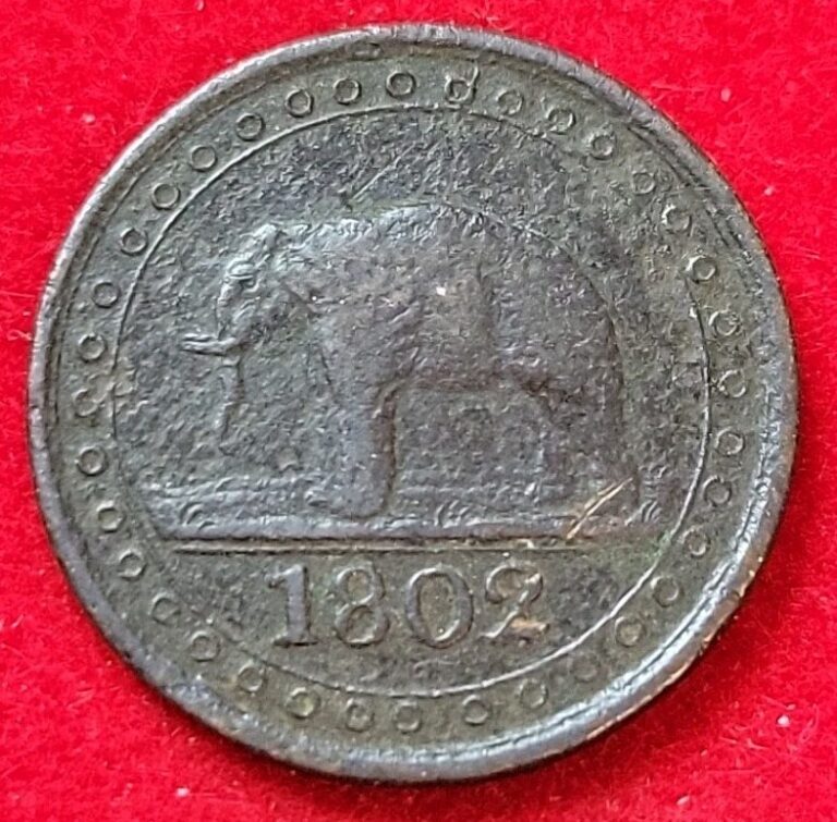 Read more about the article 1802 Ceylon (Sri Lanka) 1/192 Rixdollar KM#73 Soho Mint Elephant Coin