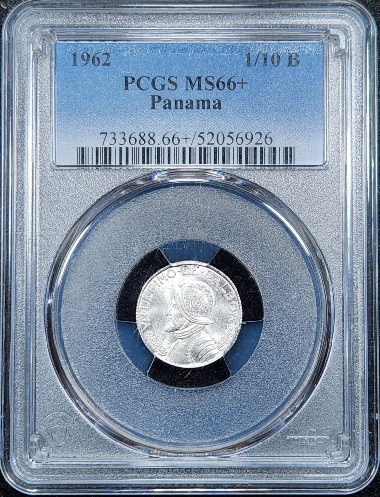 Read more about the article Silver 1962 Panama 1/10 Balboa | PCGS MS66+ Gem BU