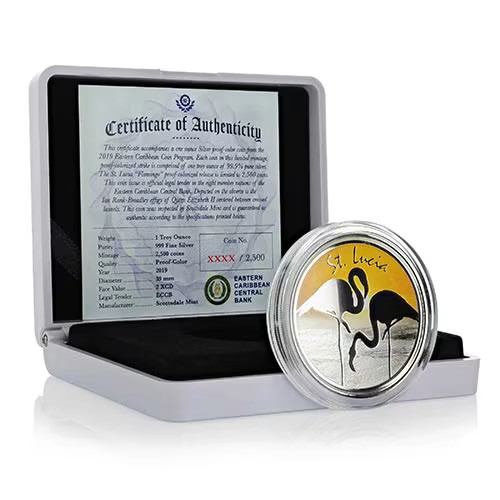 Read more about the article 2019 EC8 St. Lucia Flamingo 1 oz Silver Proof (Colored)