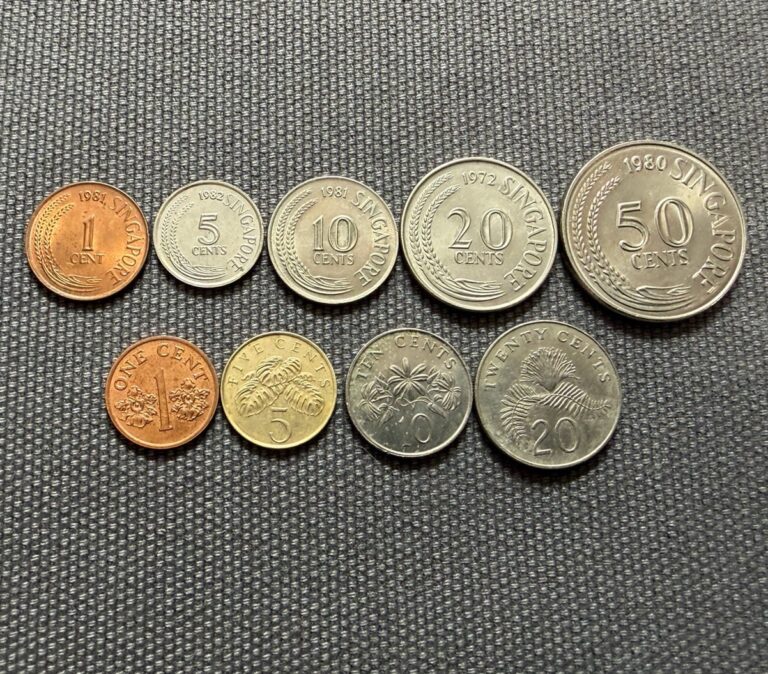 Read more about the article Singapore 🇸🇬 Lot Of 9  World Foreign Coins