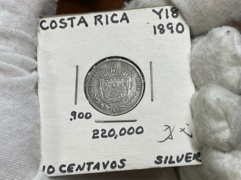 Read more about the article 1890 Costa Rica 10 Centavos Silver Coin Low Mintage Great Condition