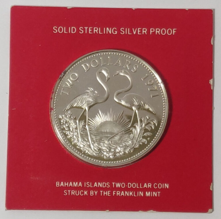 Read more about the article 1971  BAHAMAS TWO DOLLARS PROOF STERLING SILVER COIN