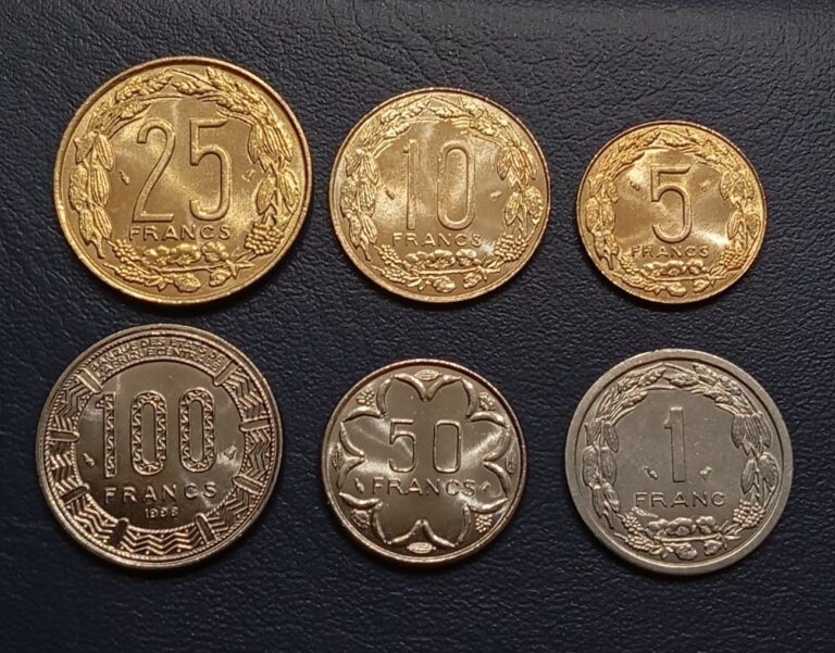 Read more about the article 1 + 5 + 10 + 25 + 50 + 100 FRANCS 1998 CENTRAL AFRICAN STATES SET UNC LOT OF 6