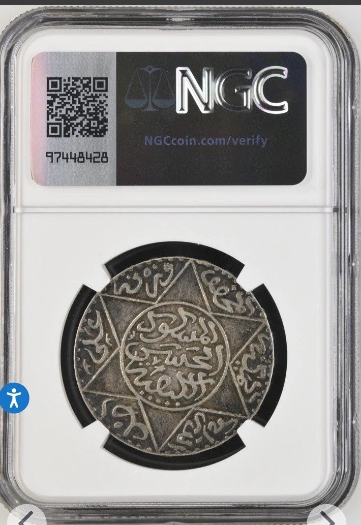 Read more about the article AH1299(1882) SILVER 5D coin Morocco NGC Rev Cleaned “Great Eye Appeal” ￼