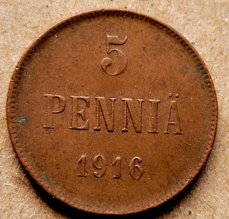 Read more about the article Finland 1916  5 pennia old world coin UNC.