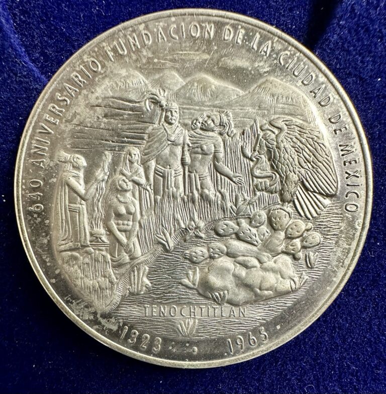 Read more about the article Rare Beautiful 1965 Mexico SILVER Commemorative Medal “Tenochtitlan”